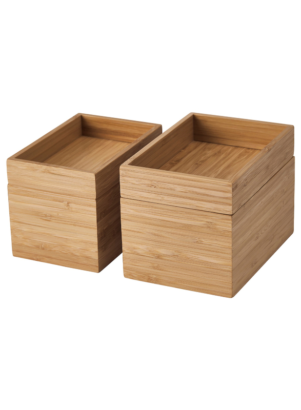 4-piece bathroom set, bamboo