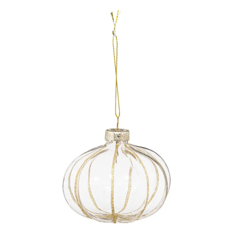 

Generic Christmas Atmosphera Christmas Glass Pumpkin Bauble (8 cm, Transparent)