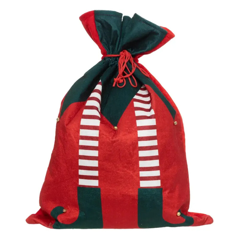 

Generic Christmas Atmosphera Polyester Elf Velvet Sack Festive Decor (70 cm, Green, Red, White)