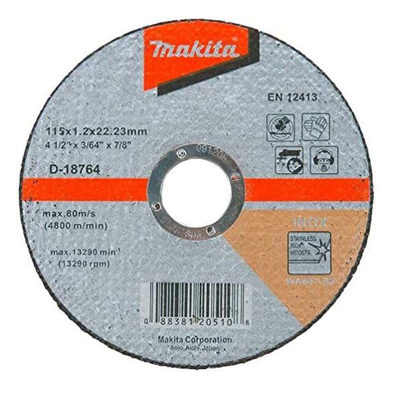 Makita Inox Cutting Disc Steel 115x1.2x22.23mm D18764