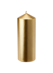 Unscented pillar candle, gold-colour, 19 cm