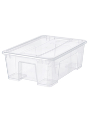 Box with lid, transparent, 39x28x14 cm/11 l