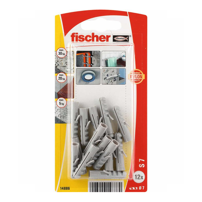 Fischer Expansion Plug S7 12Pcs Blister S-7 KP 14886