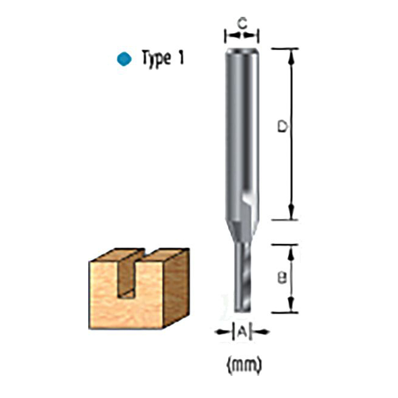 Makita ACC Straight Bit 12x12 D13459