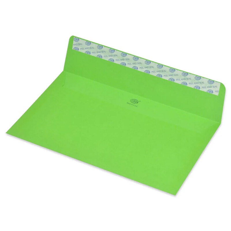 

Generic FIS Pack of 50 Neon Color Envelopes, 80 GSM, Peel & Seal, Size 110 X 220mm, Color Green