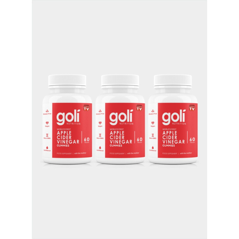 

As Seen on Tv Goli Nutrition Apple Cider Vinegar Gummies 60 Pieces Pack of 3