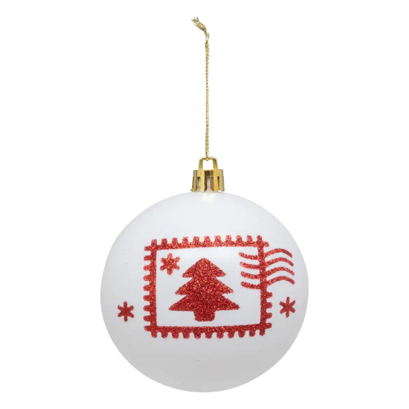 

Generic Christmas Atmosphera Plastic Christmas Bauble (8 cm, White)