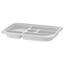 Storage Tray With Compartments Grey 42X30X5cm