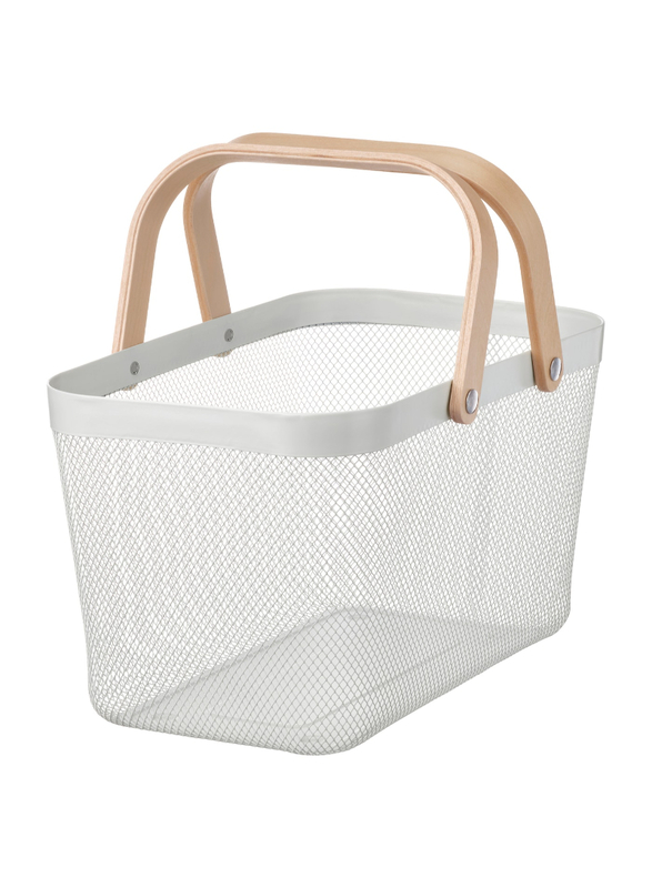 Basket, white, 27x42x23 cm