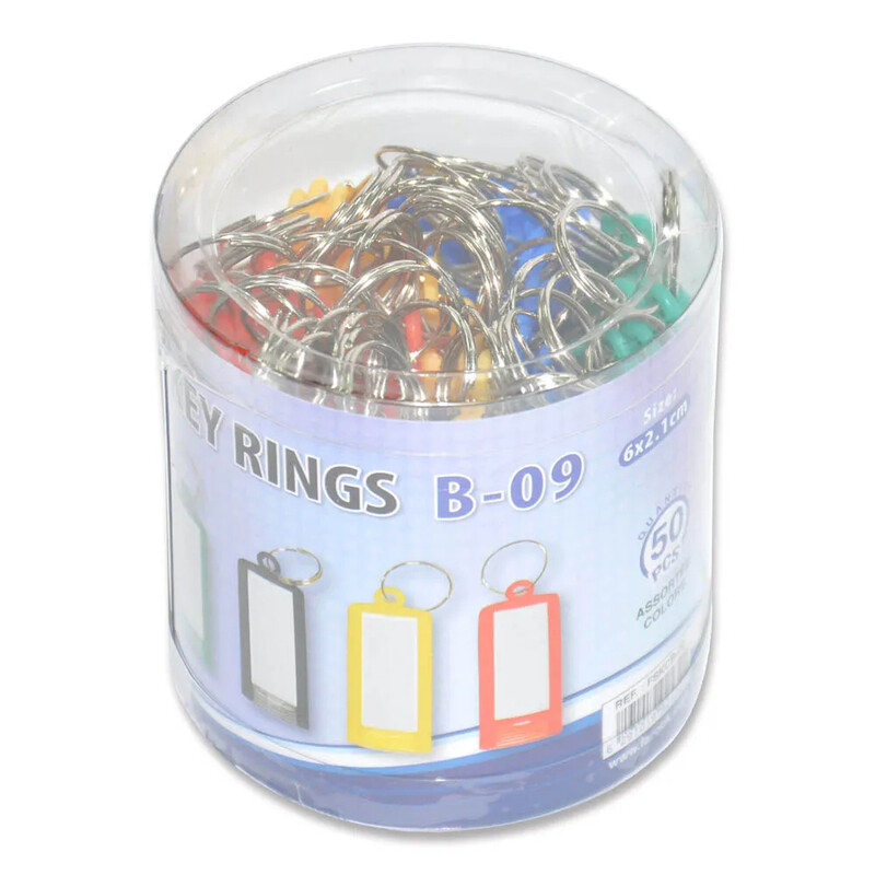 

Generic FIS Key Rings 50 Pieces Per Pack, Assorted Colors, 6 x 2.1 cm Size - FSKCB-09