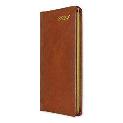 Fis 2024 Golden Slim diary Bonded Leather English & French - Brown -FSDI59EFGB24BR