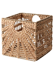 Basket, natural water hyacinth/seagrass, 32x33x32 cm