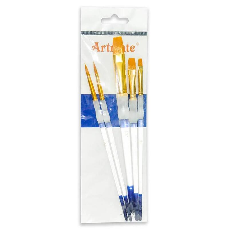 Artmate Artist Brushes Assorted Colors (2 Round & 3 Flat Brushes) - Jiabbz-5sr2