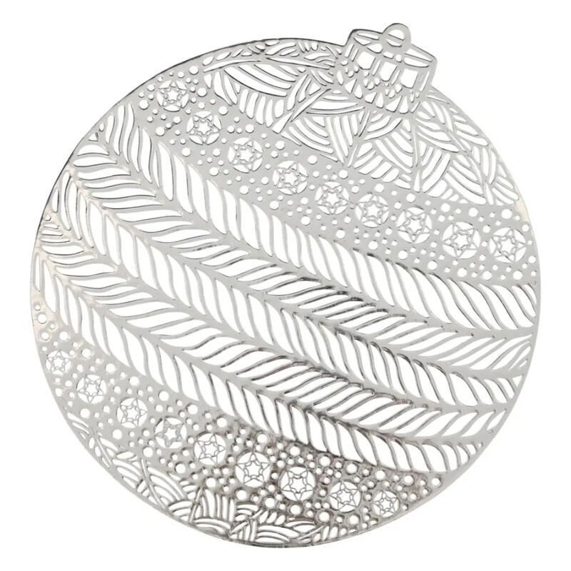 

Generic Christmas Atmosphera PVC Ornament Placemat (40.7 x 38 cm, Silver)