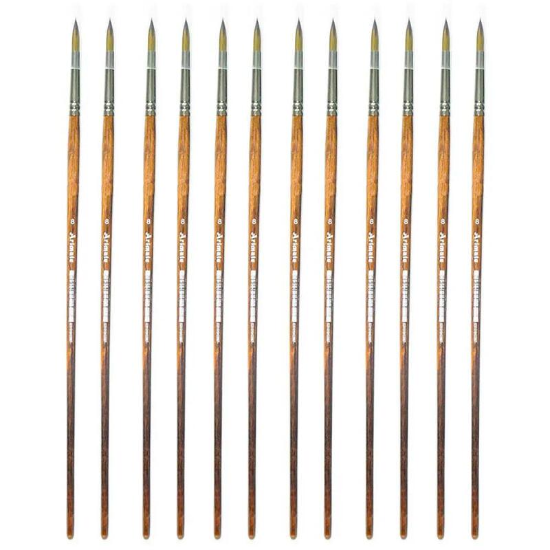 Artmate Artist Brushes Round 8 Size, Set Of 12 Pieces - Jiabsx101r-8