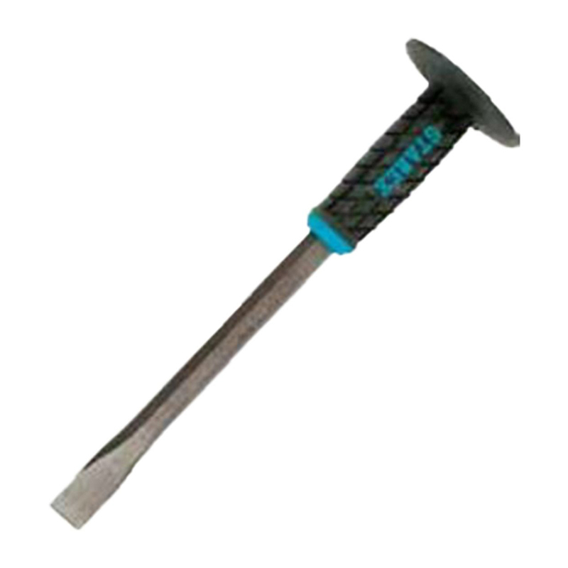 Starex Chisel Stoning 8"(200mm)x18mm Flat Sandy Finish CRV Grey Grip