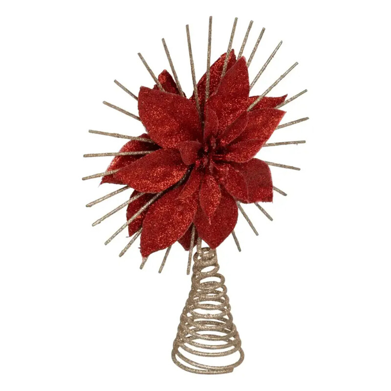 

Generic Christmas Atmosphera Metal Poinsettia Tree Topper (25 cm, Red)