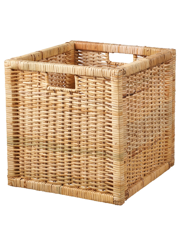 Basket, rattan, 32x34x32 cm