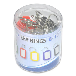 FIS Key Rings 25 Pieces Per Pack, Assorted Colors, 5 x 3 cm Size - FSKCB-10