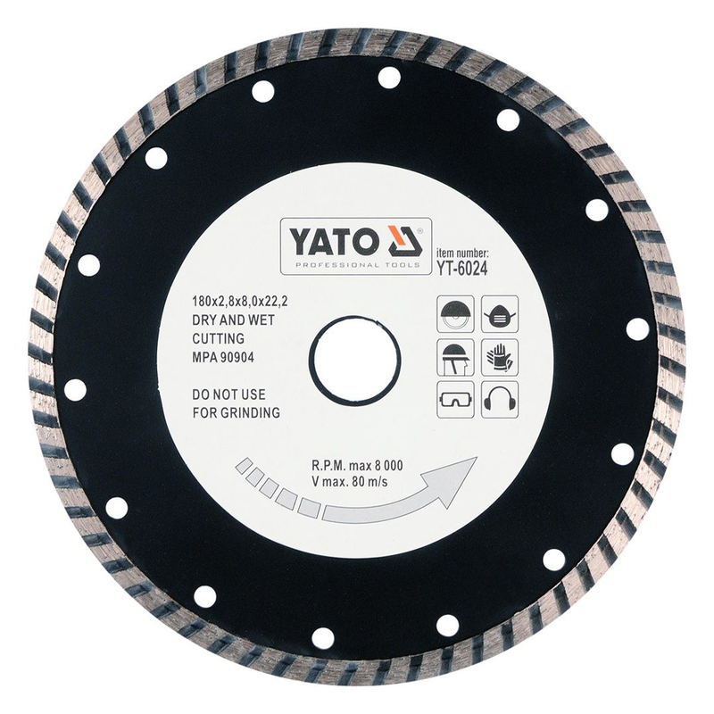 YATO Diamond Blade "Turbo" 180x2.8x22.2mm  YT-6024