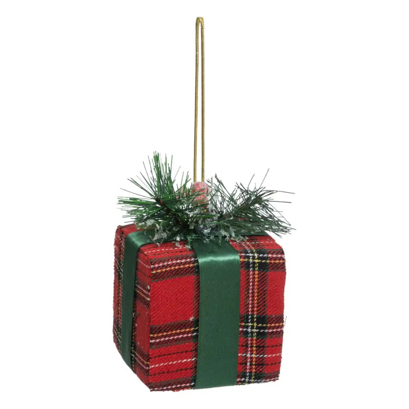 

Generic Christmas Atmosphera Tartan Present Tree Decor(8 x 8 x 12 cm, Red)