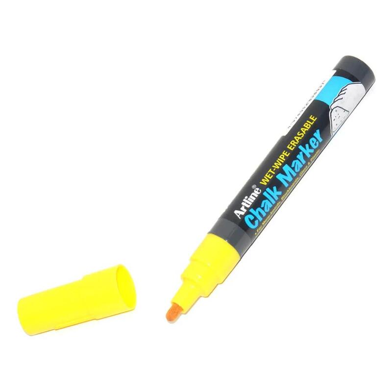 Artline Chalk Marker, Pack of 12, 4mm Color: Yellow - ARMKEPW-4YL