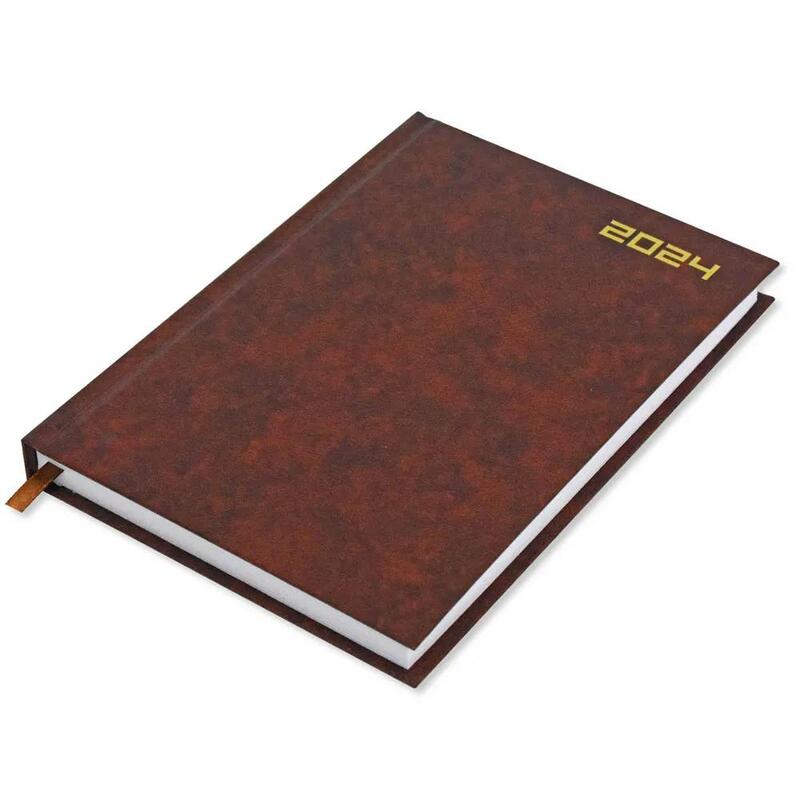 Fis 2024 A5 Diary,Vinyl, English  Hard Cover Brown -FSDI21E24BR