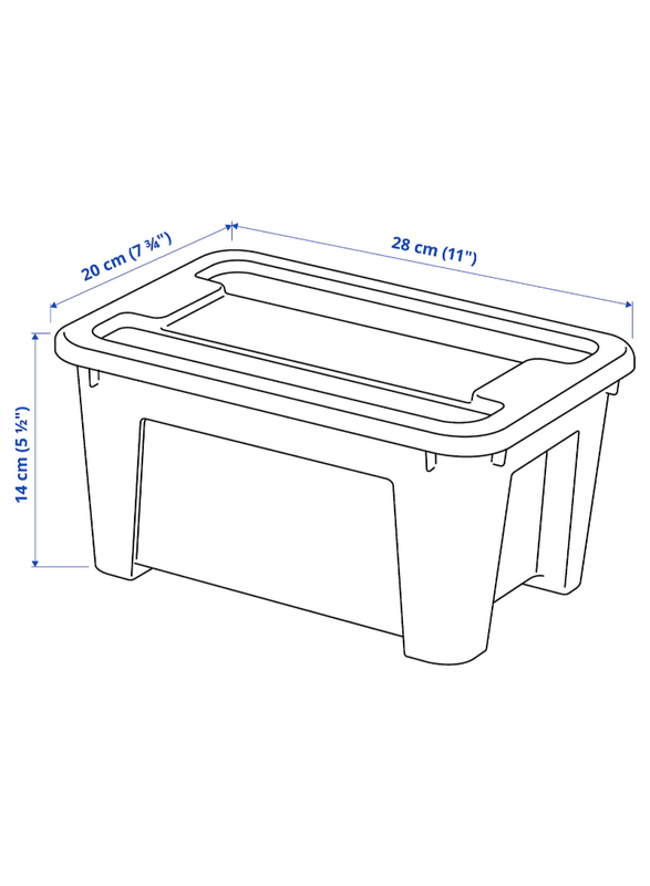 Box with lid, transparent, 28x20x14 cm/5 l