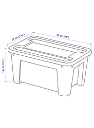 Box with lid, transparent, 28x20x14 cm/5 l