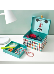 Jewellery box with compartments, harlequin pattern/multicolour