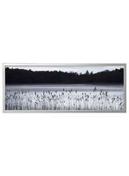 Picture with frame, Woodland lake/aluminium-colour, 140x56 cm