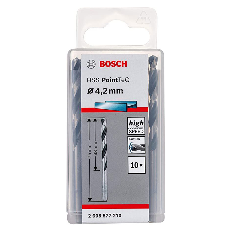 

HSS Drill Bit 4.2mm 10Pcs/Pkt PoinTeQ 2608577210 Bosch