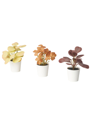 Artifi potted plant w pot, set of 3, in/outdoor leaves, 6 cm