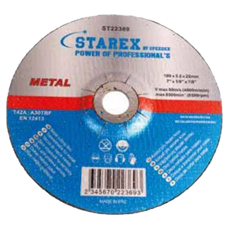 Starex Metal Cutting Disc 180x3.2x22mm Depressed Center ST22369