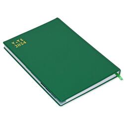 FIS 2024 Agenda Diary Arabic/English Right Side Opening with 12 Months Index, PVC Hard Cover Green - FSDI63AER24GR