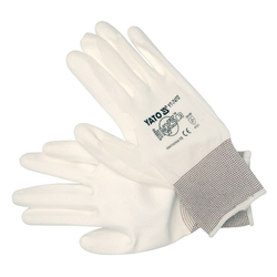 YATO Gloves Nylon/Pu White 10" 1pair on Header Card YT-7470