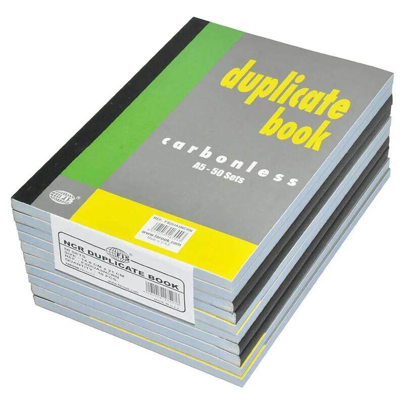 

Generic 10-Piece FIS Duplicate Books with 1 Duplicate, NCR Paper (50 Sets) A5 Size - FSDUA5NCRN