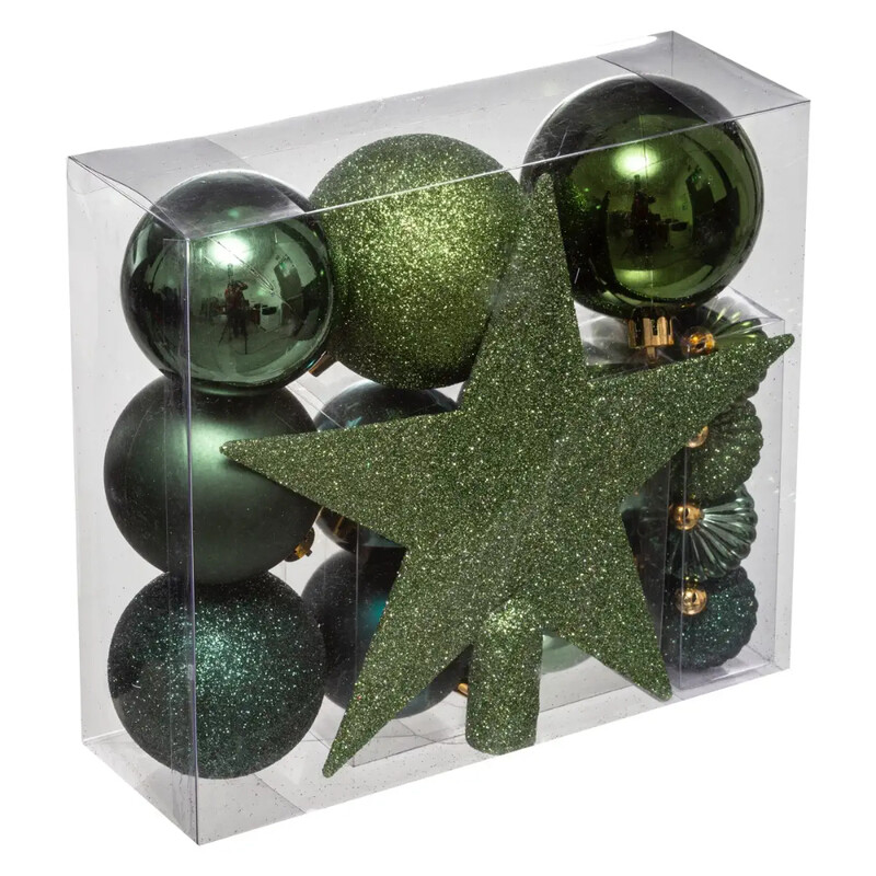 

Generic Christmas Atmosphera Plastic Christmas Deco Kit (Green, 18 Pc.)