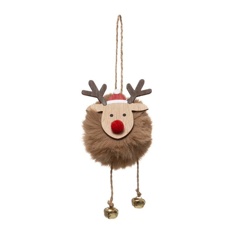 

Generic Christmas Atmosphera Reindeer W/Bells Tree Ornament (7.5 x 7 x 13 cm)