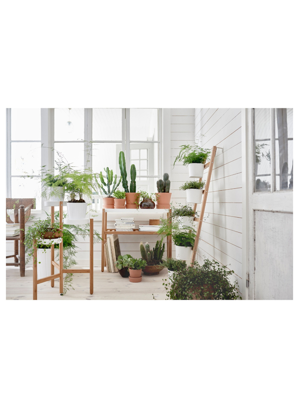 Plant stand, bamboo/white, 78 cm