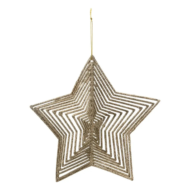 

Generic Christmas Atmosphera Plastic Hang Star 3D Champ Tree Decor (17 cm, Champagne)