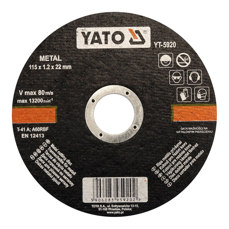 

YATO Metal Cutting Disc 115x1.2x22mm YT-5920