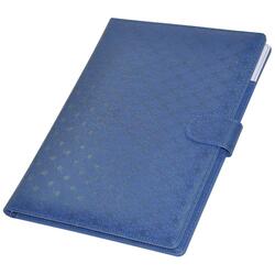 FIS Executive Folder with Writing Pad Italian PU 24x32cm, Blue - FSGT2432PUBLD5