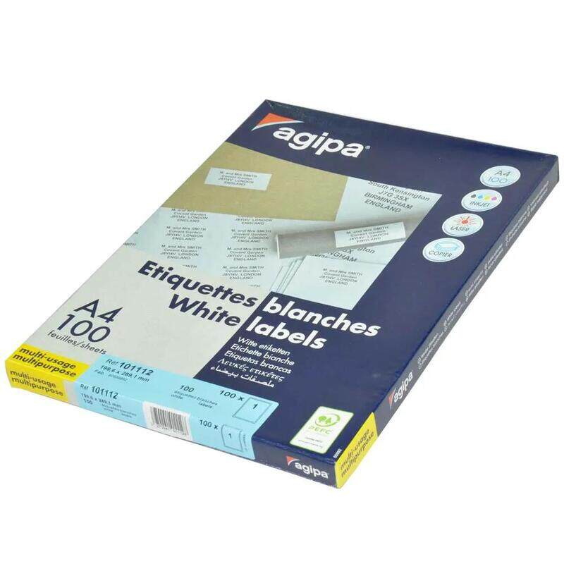 

Generic Agipa 100-Sheet Multipurpose Label White - APLA101112