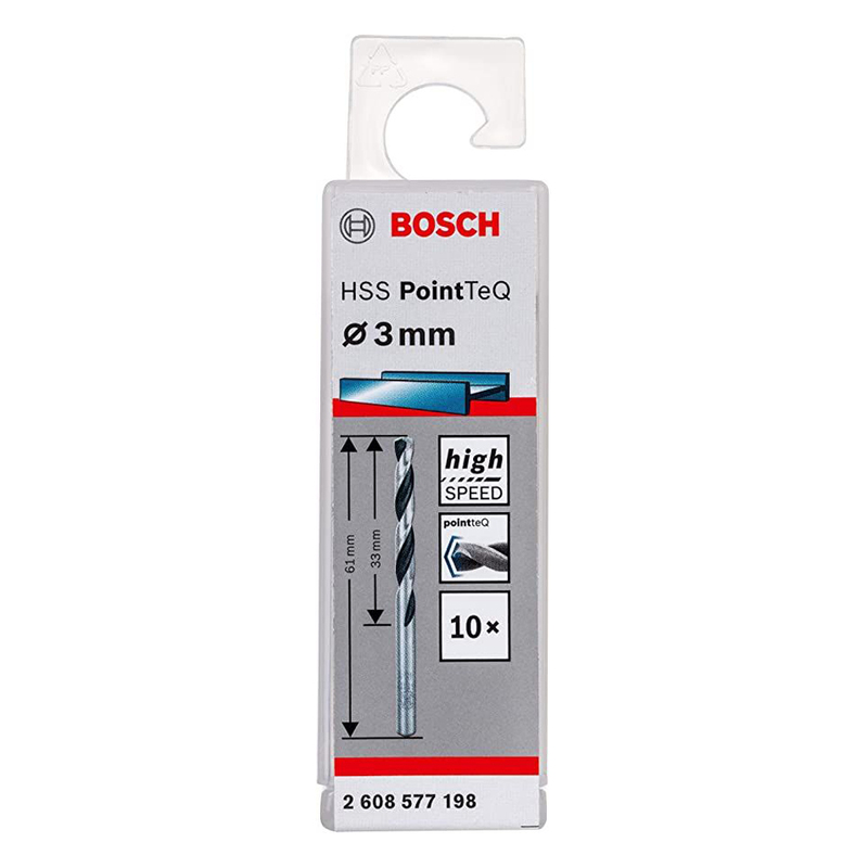 

HSS Drill Bit 3.0mm 10Pcs/Pkt PoinTeQ 2608577198 Bosch