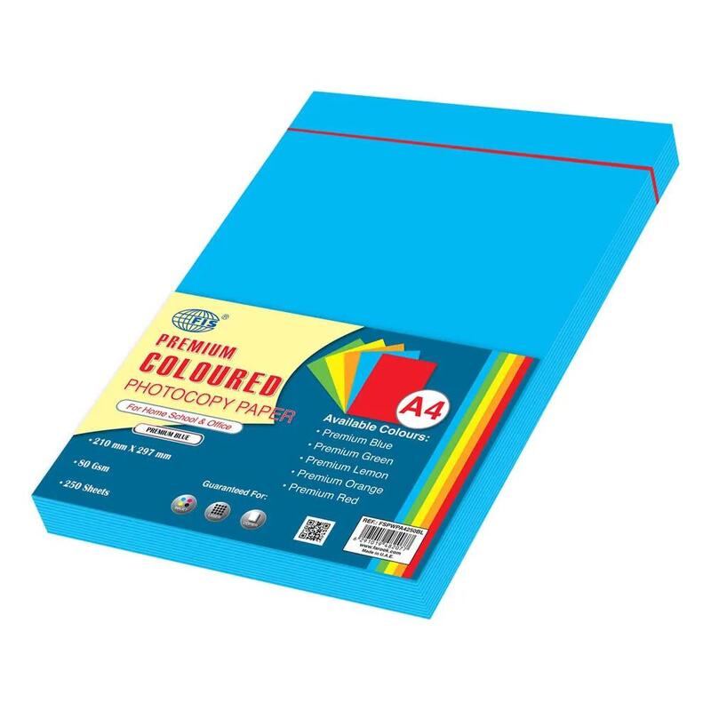 FIS A4 Premium Blue Color Photocopy Paper, 250 Sheets, 80 gsm - FSPWPA4250BL