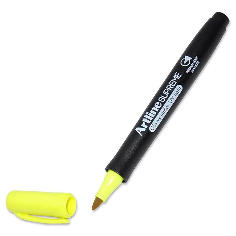 Arline Supreme Permanent Marker, Pack of 12, Glow Yellow - ARMKEPF-700UVGYL