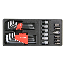 YATO Drawer Insert With Hex keys, Torx keys and Torx Sockets 31pcs YT-55451