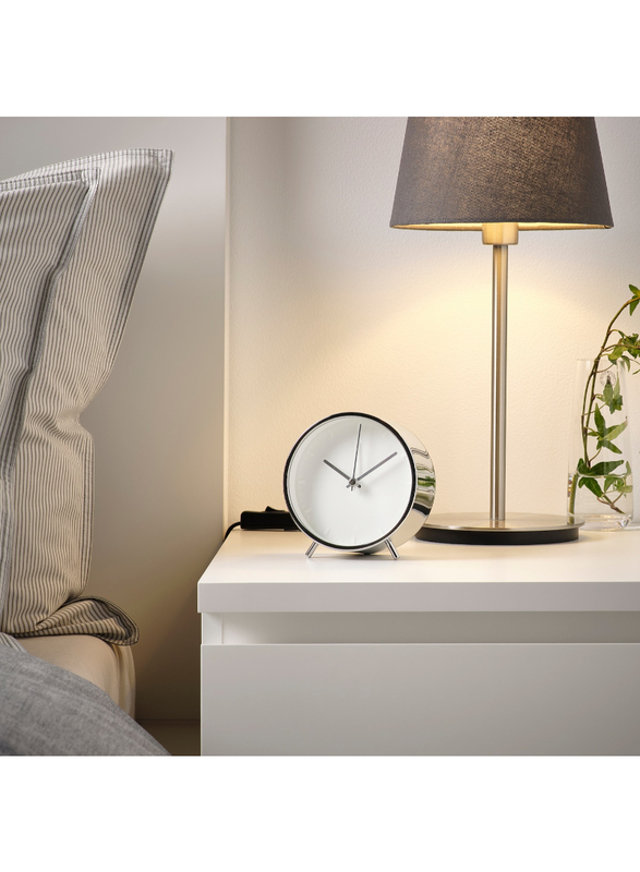 Alarm clock, silver-colour, 11 cm