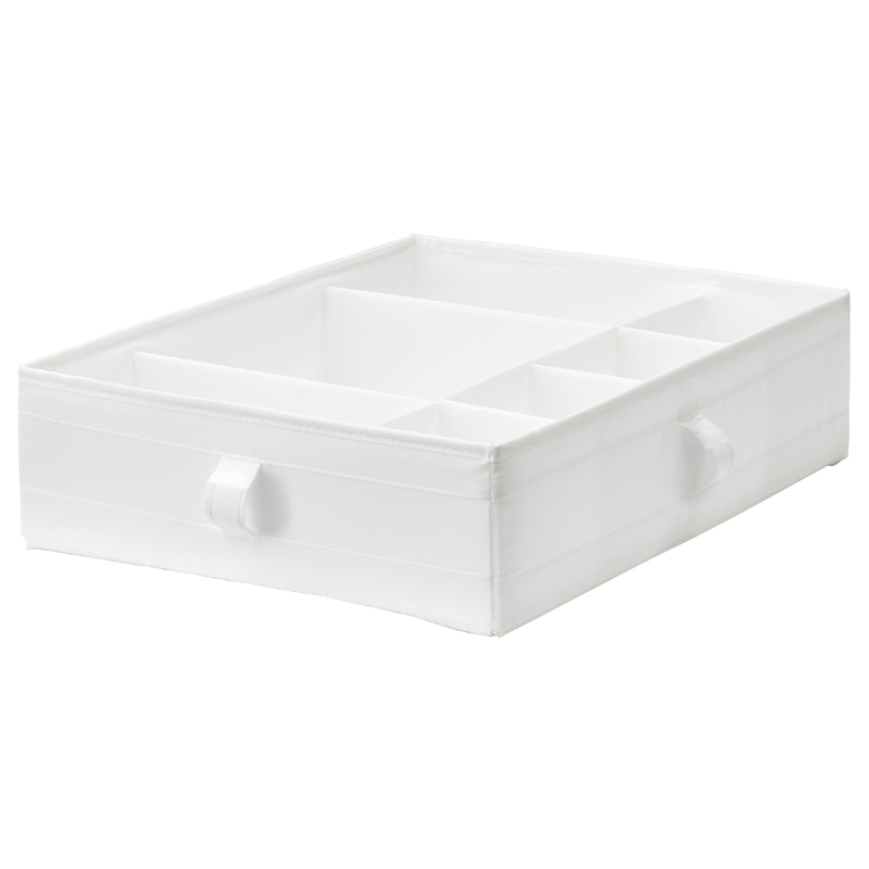 Box With Compartments White 44X34X11cm